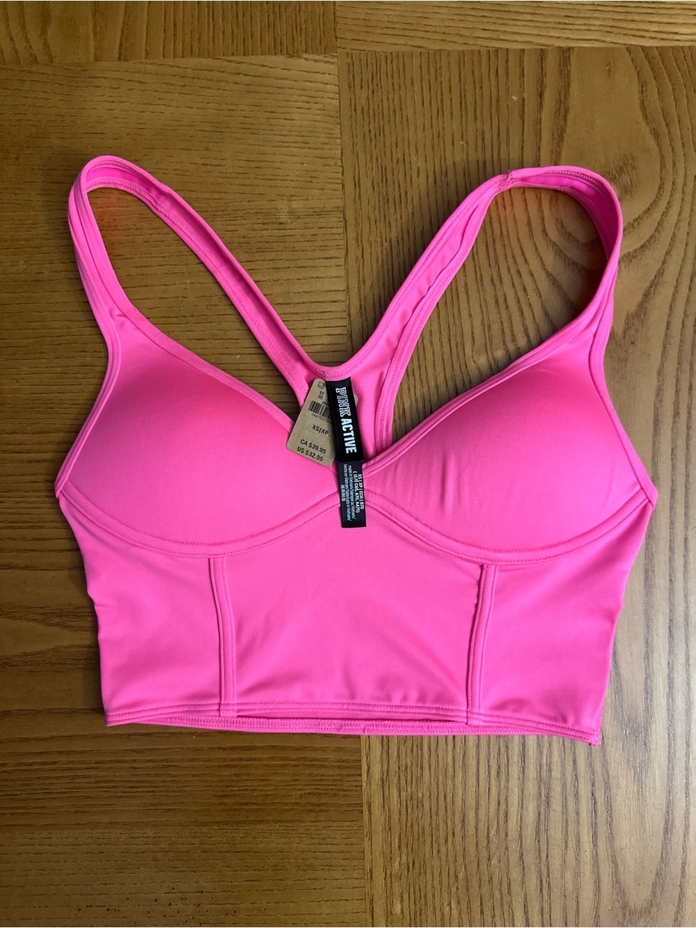 NWT Victorias Secret Ultimate PushUp Sports Bustier ATOMIC PINK XS